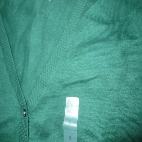 COPY - Soft Old Navy Green Cotton V- Neck Cardigan Sweater Women’s Sz L - Picture 7 of 9